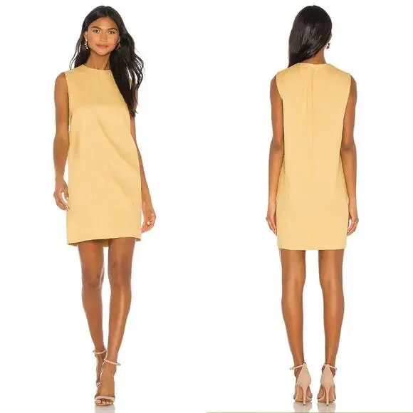Theory | Dresses | Theory Luxe Linen Blend Yellow Column Shift Mini Dress  Sz 6 | Poshmark